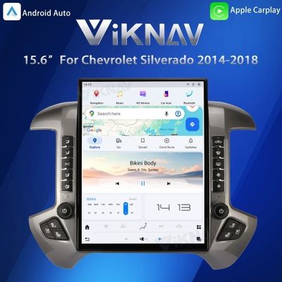 VIKNAV 15.6'' Car Radio For Chevrolet Silverado / GMC SIERRA 2014-2018 （Sliver）