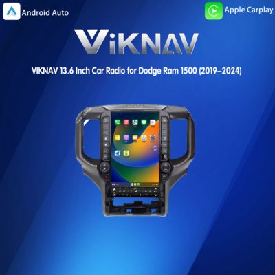VIKNAV 13.6 Inch Car Radio for Dodge Ram 1500 (2019-2024) Aftermarket Stereo Carplay  Android Head Unit